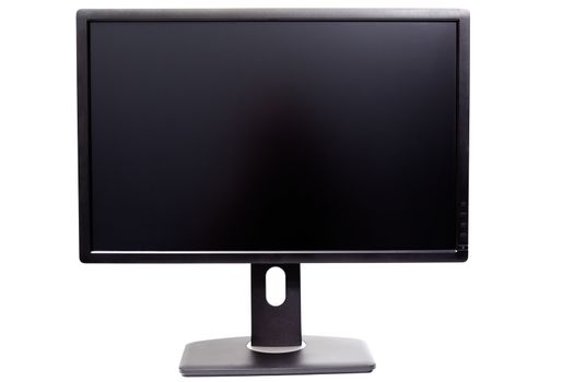 black IPS WUXGA monitor isolated on white background.