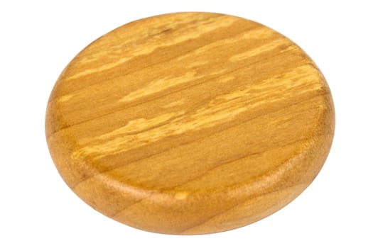 blank wooden trinket without chain isolated on white background