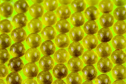 ufo green spherical ball capsules selective focus weird abstract background.