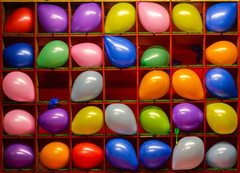 night air balloon game darts colorful unadorned flat background.