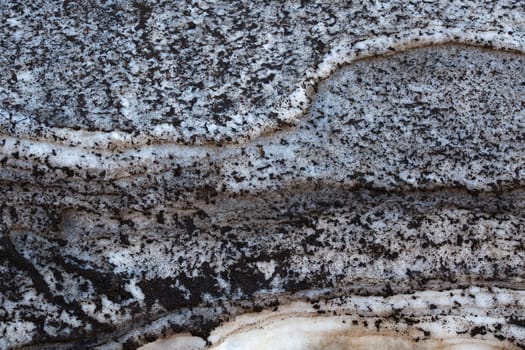 natural dirty spring snow closeup texture at daylight.