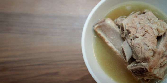 Bah Kut Teh pork ribs or pork bone soup, this menu is very popular and most famous in Singapore and Malaysia which made from variety of Asia herbal spices and pepper stream with meat for yummy taste.