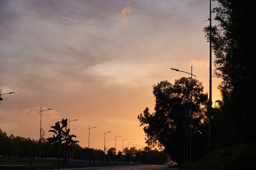 a beautiful landscape of the sunset and sky.