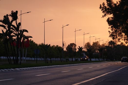 a beautiful landscape of the sunset and sky.