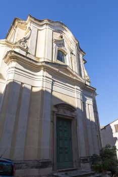 amelia,italy august 05 2020:ex church of santa caterina in the center of amelia