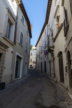 amelia,italy august 05 2020:street of repubblica of in the center of amelia