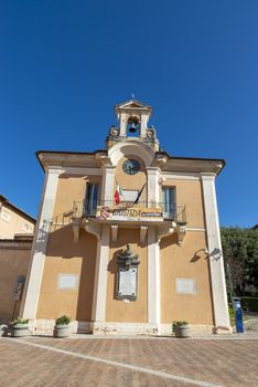 amelia,italy august 05 2020:common in square giacomo matteotti in the center of amelia