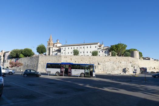 amelia,italy august 05 2020:amelia seen from the square September 21 outside the walls
