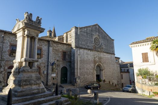 amelia,italy august 05 2020:church of san francesco di assisi in the center of amelia