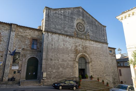 amelia,italy august 05 2020:church of san francesco di assisi in the center of amelia