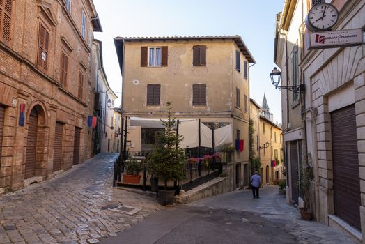 amelia,italy august 05 2020:street of repubblica of in the center of amelia