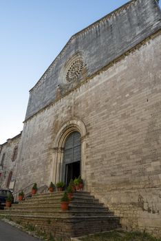 amelia,italy august 05 2020:church of san francesco di assisi in the center of amelia