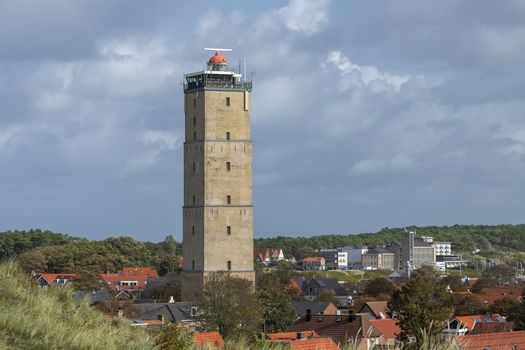 The Brandaris historic lighthouse on the island of Terschelling in the northern Netherlands. It is the oldest working lighthouse in the Netherlands dates from 1594.