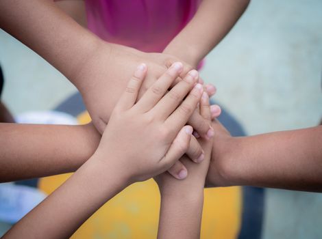 Power gathering image of hand.