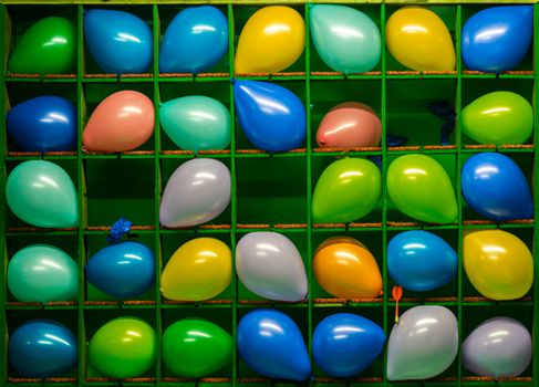 night air balloon game darts colorful unadorned flat background.