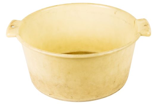 old dirty and scratchy white handwash basin isolated.