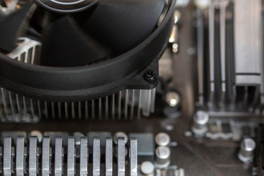 bastract dark pc hardware closeup background with selective focus