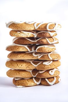 Stack of Cookies on white background, image taken in studio shoot