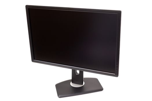 black IPS WUXGA monitor isolated on white background.