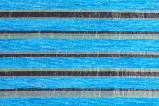 cyan striped synthetic woven upholstery fabric close-up texture and background