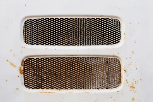 flat front ventilation intake with two grate windows texture