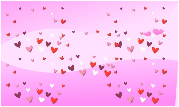 collection of several hearts on pink background