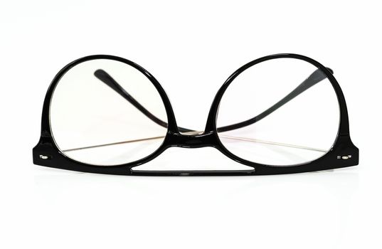 Eye glasses frame black on white background