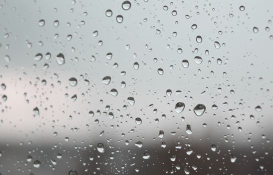 Drops of rain on the window, shallow dof