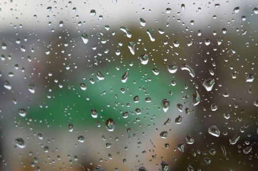 Drops of rain on the window, shallow dof