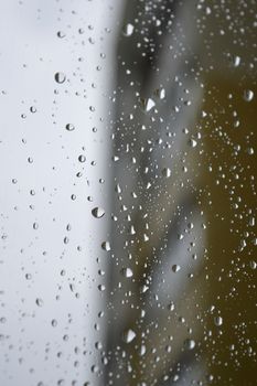 Drops of rain on the window, shallow dof