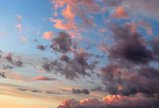 beautiful evening sky with clouds, air nature