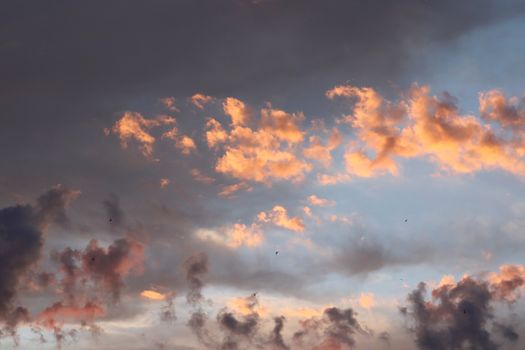 beautiful evening sky with clouds, air nature