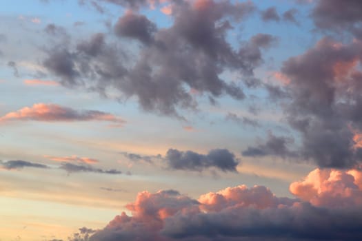beautiful evening sky with clouds, air nature