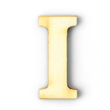 Wooden Alphabet study english letter with drop shadow on white background,I