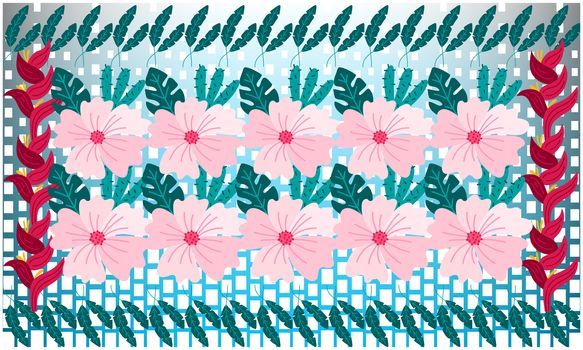 digital textile design of flowers