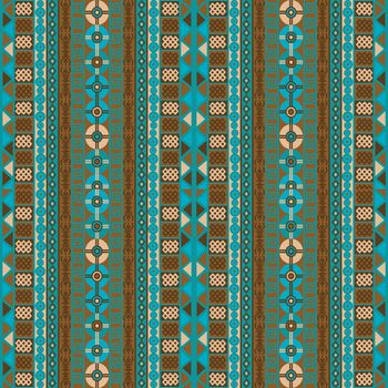 Ethnic background with blue and brown tribal motifs
