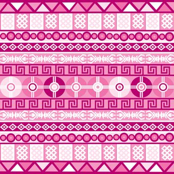 Pink background with ethnic geometrical tribal motifs
