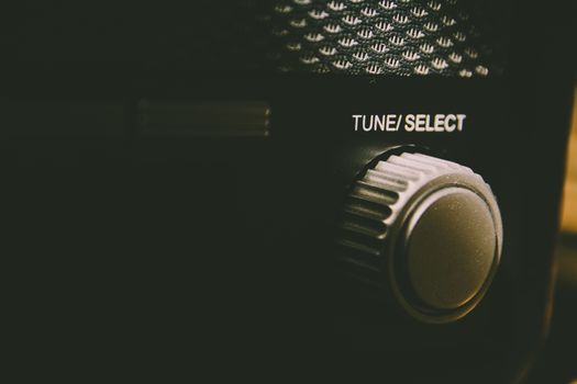 tune, select, knob, button, retro, vintage, finetuning, copy space, old-fashioned, device, wheel, turning, selecting, tuning, tuner, station, radio, creative processing
