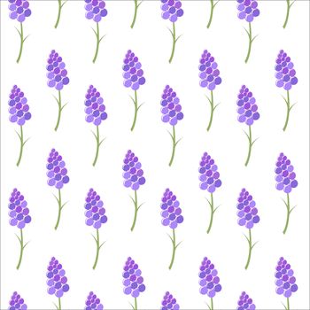 Seamless background of stylized lavender flowers