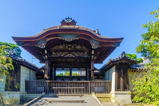 View of the Nhan Hoa Tu Sac Su Mon gate of the Ninna-ji Temple, in Kyoto, Japan