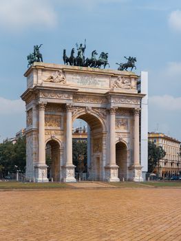 Arco della Pace, historical monument of the city of Milan in Italy