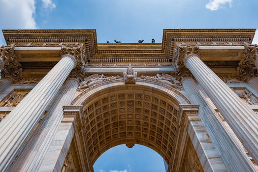 Arco della Pace, historical monument of the city of Milan in Italy