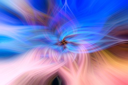 Colorful intertwining pink and blue 3d fibers. Abstract web design. Illustration