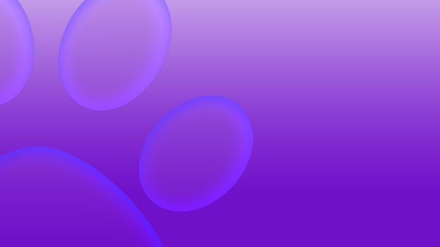 Purple neon gradient background with 3d ovals on it. Illustration