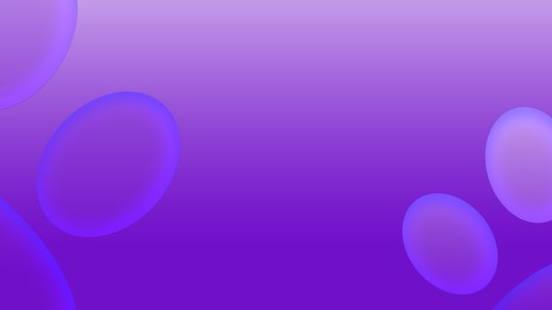 Purple neon gradient background with 3d glowing ovals on it. Illustration