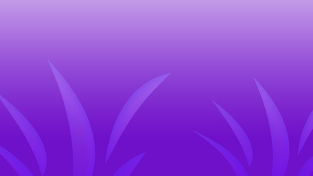 Purple neon gradient background with 3d stripes on it. Stripes looking like plants. Illustration