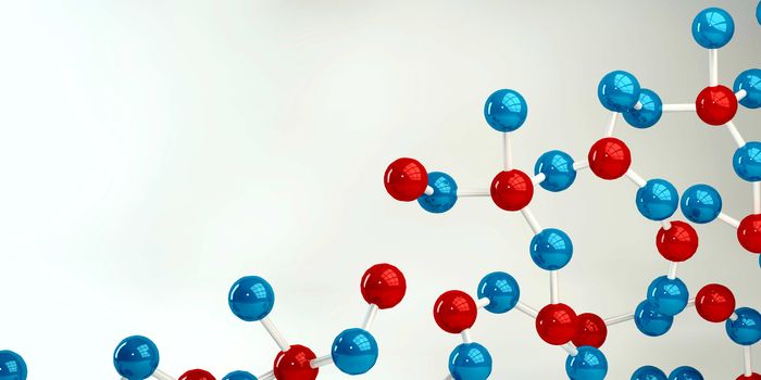 Abstract Molecules Design Background in Blue and Red