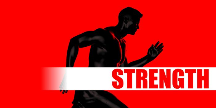 Strength Concept with Fit Man Running Lifestyle