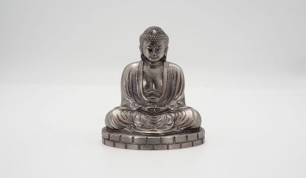 Great buddha or Daibutsu silver model of Kamakura temple Japan.