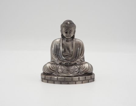 Great buddha or Daibutsu silver model of Kamakura temple Japan.